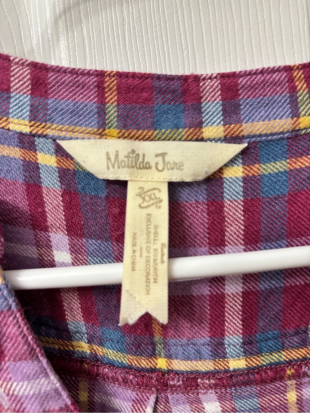 Matilda Jane All Day Millie Purple Plaid Button Front Top Women’s Plus Size XXL - Picture 4 of 5